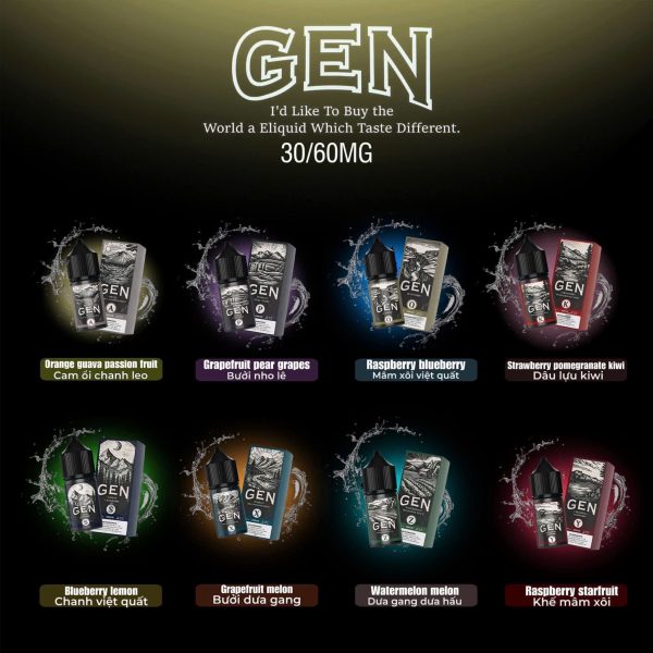 GEN Juice Tinh dầu GEN Juice 30/60MG chính Hãng - 8 vị Siêu Đỉnh