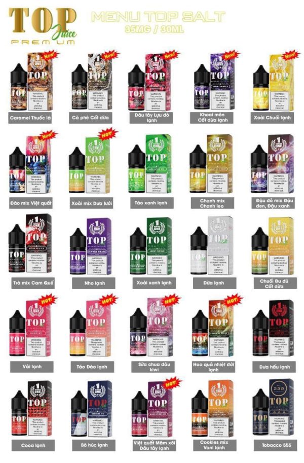 Top Salt Premium Juice 35MG/55MG Chính Hãng - 25 Vị Cực chất