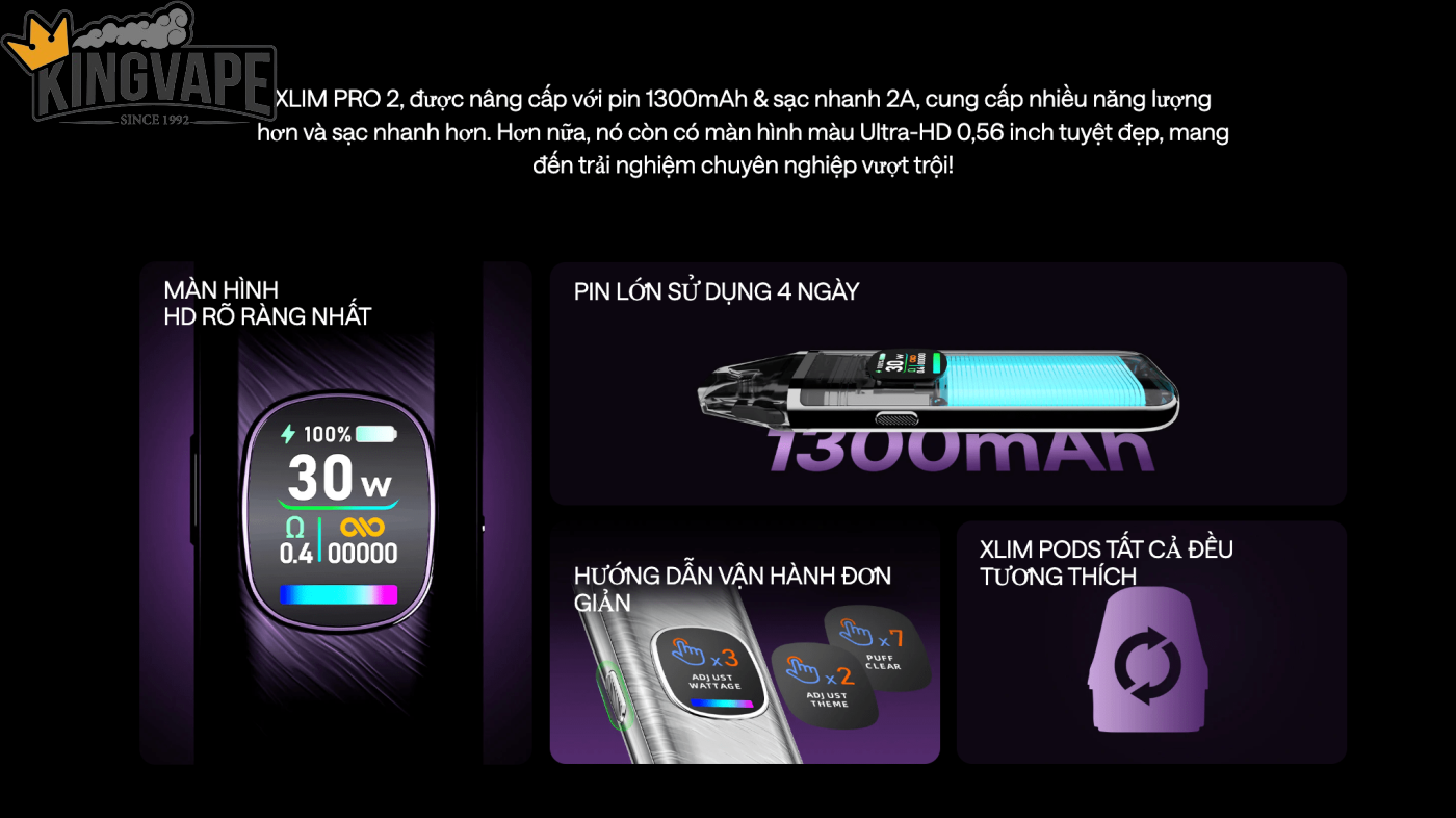 OXVA Xlim Pro 2 Pod Kit 30W - Chính Hãng - Giá Rẻ - Ship Code